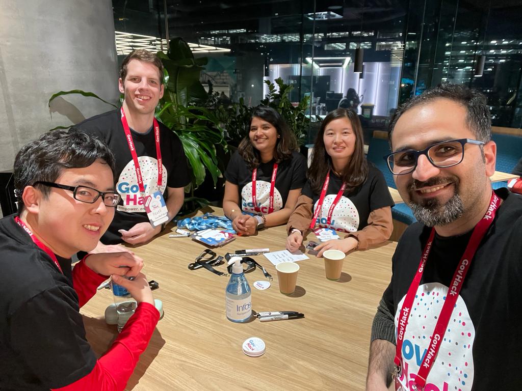 GovHack volunteers at registration table